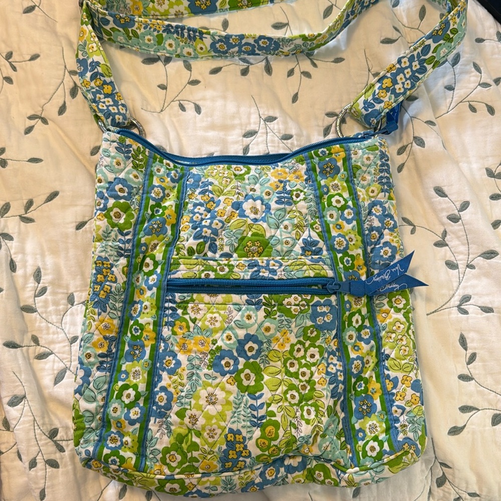 Vera Bradley, yellow green and blue shoulder bag